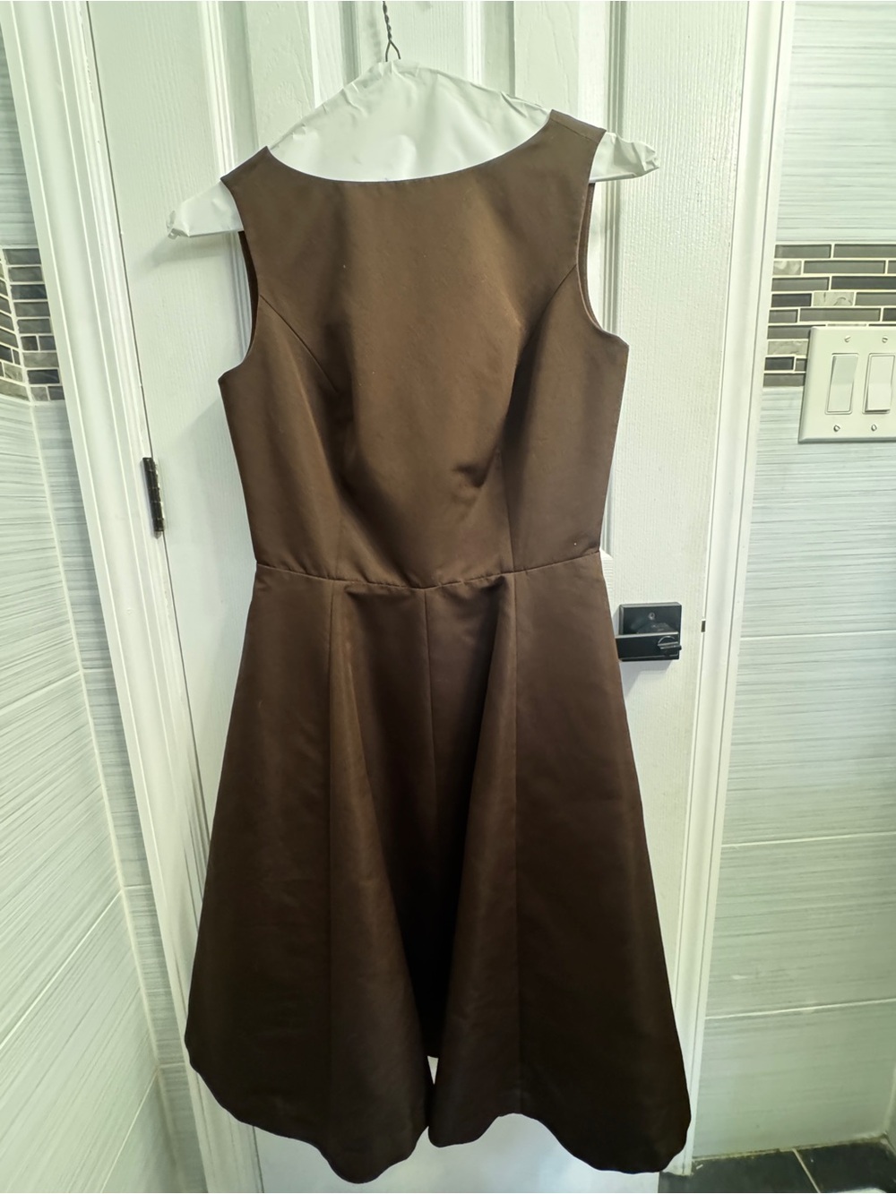 Isaac Mizrahi for Target Size 6 Brown Satin Fit & Flare Open Back Dress